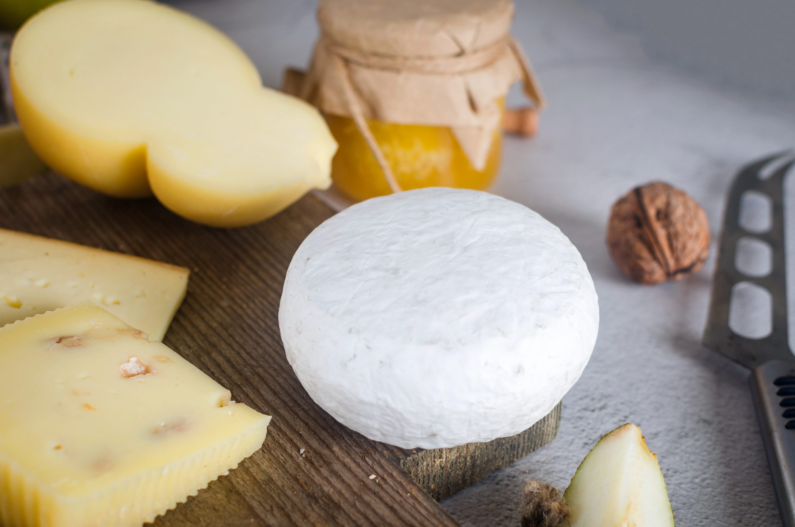 Different types of cheese.